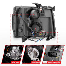 Load image into Gallery viewer, ANZO 111107 2007-2013 Chevrolet Silverado 1500 Projector Headlights w/ Halo Black