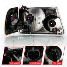 Load image into Gallery viewer, ANZO 111484 2001-2011 Ford Ranger Crystal Headlight Chrome w/Corner Lights (OE Replacement)