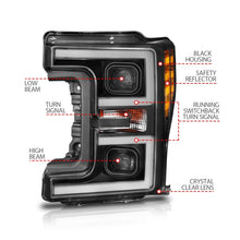 Load image into Gallery viewer, ANZO 111388 LED Headlights 17-18 Ford F-250 Super Duty Plank-Style L.E.D. Headlight Black (Pair)
