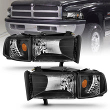 Load image into Gallery viewer, ANZO 111067 1994-2001 Dodge Ram Crystal Headlights Black