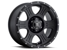 Load image into Gallery viewer, ICON 1017856350SB Shield 17x8.5 6x135 6mm Offset 5in BS 87.1mm Bore Satin Black Wheel