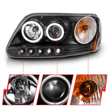 Load image into Gallery viewer, ANZO 111097 1997-2003 Ford F-150 Projector Headlights w/ Halo Black (CCFL)