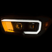 Load image into Gallery viewer, ANZO 111377 2016-2017 Toyota Tacoma Projector Headlights w/ Plank Style Black w/ Amber