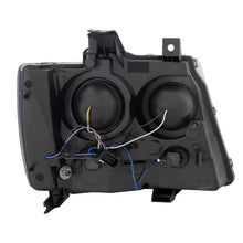 Load image into Gallery viewer, ANZO 111402 07-14 Chevy Tahoe Projector Headlights w/ Plank Style Design Black w/ Amber