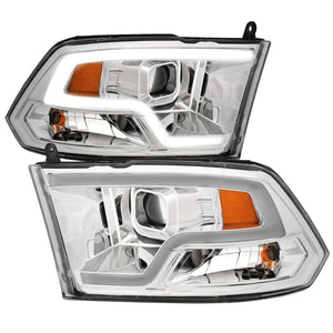 ANZO 111405 09-18 Dodge Ram 1500 Plank Style Projector Headlights Chrome w/ Halo