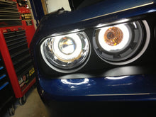 Load image into Gallery viewer, ANZO 121308 2008-2014 Dodge Challenger Projector Headlights w/ Halo Black (CCFL)