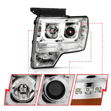 Load image into Gallery viewer, ANZO 111264 2009-2014 Ford F-150 Projector Headlights w/ U-Bar Chrome