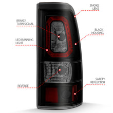 Load image into Gallery viewer, ANZO 311325 1999-2002 Chevy Silverado 1500 LED Taillights Plank Style Black w/Smoke Lens