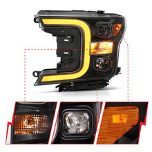 Load image into Gallery viewer, ANZO 111398 18-19 Ford F-150 Projector Headlights w/Plank Style Switchback Black w/Amber