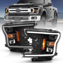 Load image into Gallery viewer, ANZO 111467 2018-2019 Ford F-150 Projector Plank Style H.L. Black Amber (Without Switchback)