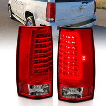 Load image into Gallery viewer, ANZO 311323 2007-2014 Chevy Tahoe LED Taillight Plank Style Chrome With Red/Clear Lens