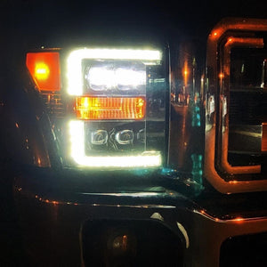 11-16 Ford Super Duty NOVA-Series LED Projector Headlights Alpha-Black