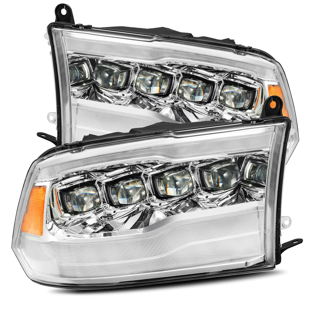 09-18 Ram Truck LED Projector Headlights Plank Style Design Chrome w/ DRL