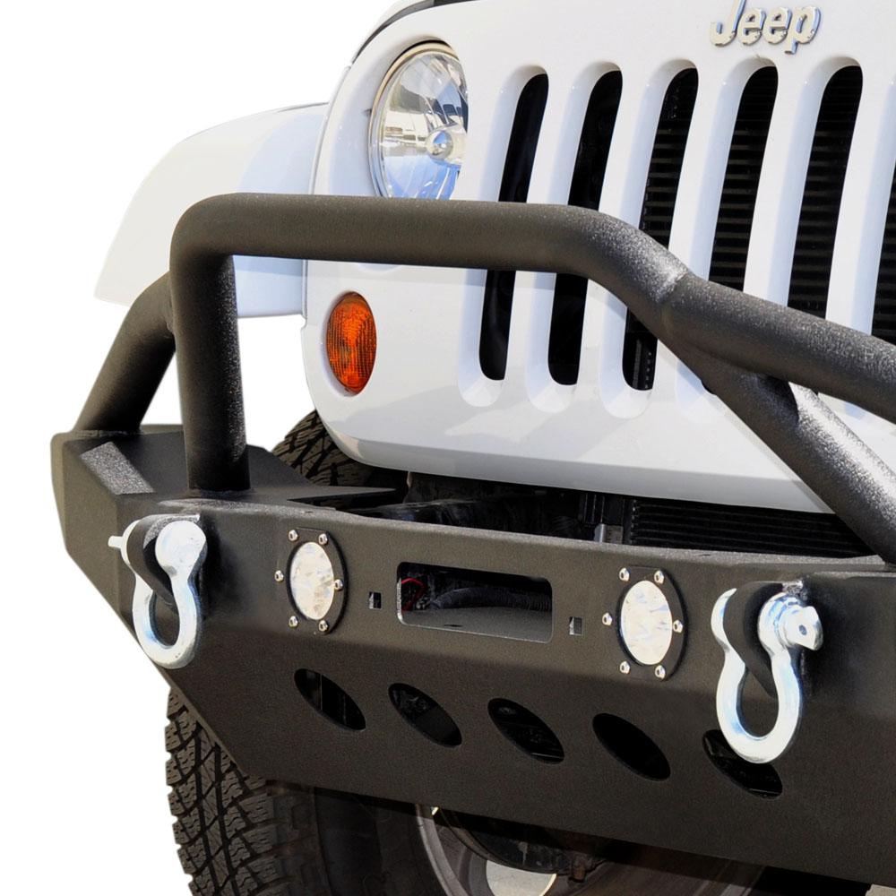 Jeep JK/JL Front Bumper w/LED Lights 07-18 Wrangler JK/JL Steel Mid Length DV8 Offroad