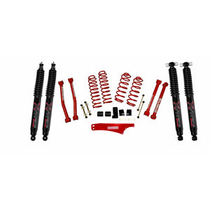 Suspension Lift Kit 07-18 Wrangler JK w/Shock Black MAX Shocks 2.5-3.5 Inch Lift Incl. Rear Track Bar Brace Front And Rear Springs Classic Red Powder Coated Skyjacker