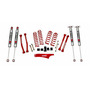 Suspension Lift Kit 07-18 Wrangler JK w/Shock M95 Performance Shocks 2.5-3.5 Inch Lift Incl. Rear Track Bar Brace Front And Rear Springs Classic Red Powder Coated Skyjacker