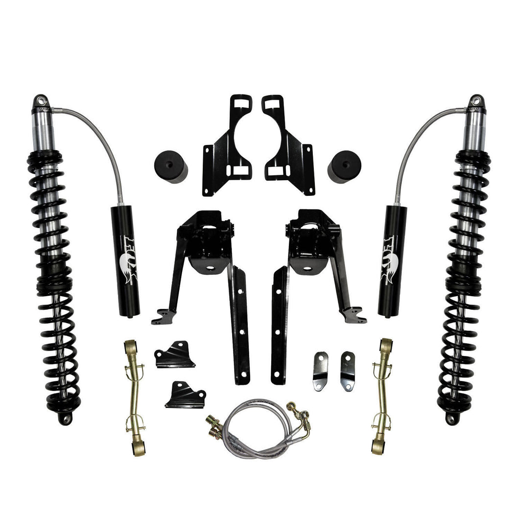 LeDuc Series Coil Over Kit 07-18 Wrangler JK 3.5-6 Inch Lift Includes Bolt On Mounting Brackets Bump Stop Spacers Quick Disconnect Sway Bar Links Stainless Brake Lines Skyjacker