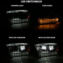 Load image into Gallery viewer, ANZO 111465 2009-2018 Dodge Ram 1500 Led Projector Plank Style Switchback H.L Halo Chrome Amber (OE Style)