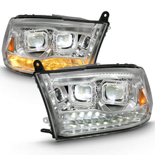 Load image into Gallery viewer, ANZO 111465 2009-2018 Dodge Ram 1500 Led Projector Plank Style Switchback H.L Halo Chrome Amber (OE Style)