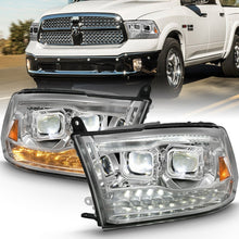 Load image into Gallery viewer, ANZO 111465 2009-2018 Dodge Ram 1500 Led Projector Plank Style Switchback H.L Halo Chrome Amber (OE Style)