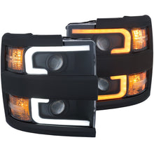 Load image into Gallery viewer, ANZO 111383 2009-2014 Ford F-150 Projector Headlights w/ U-Bar Switchback Black w/ Amber