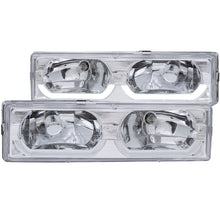 Load image into Gallery viewer, ANZO 111300 1988-1998 Chevrolet C1500 Crystal Headlights Chrome w/ Low - Brow