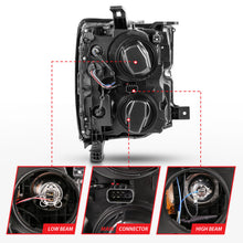 Load image into Gallery viewer, ANZO 111359 2015-2016 Chevrolet Silverado Projector Headlights w/ Plank Style Design Black w/ Amber