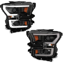 Load image into Gallery viewer, ANZO 111357 2015-2017 Ford F-150 Projector Headlights w/ Plank Style Switchback Black w/ Amber