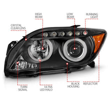 Load image into Gallery viewer, ANZO 121119 2005-2010 Scion Tc Projector Headlights w/ Halo Black (CCFL)