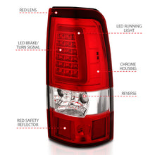 Load image into Gallery viewer, ANZO 311335 2003-2006 Chevy Silverado 1500 LED Taillights Plank Style Chrome With Red/Clear Lens