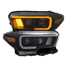 Load image into Gallery viewer, ANZO 111396 2016-2017 Toyota Tacoma Projector Headlights w/ Plank Style Switchback Black w/ Amber
