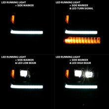 Load image into Gallery viewer, ANZO 111420 16-18 Chevrolet Silverado 1500 LED Projector Headlights w/Plank Style Switchback Black w/ Amber