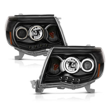 Load image into Gallery viewer, ANZO 121282 2005-2011 Toyota Tacoma Projector Headlights w/ Halo Black