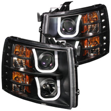 Load image into Gallery viewer, ANZO 111281 2007-2013 Chevrolet Silverado 1500 Projector Headlights w/ U-Bar Black