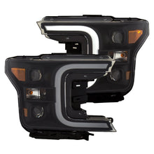 Load image into Gallery viewer, ANZO 111398 18-19 Ford F-150 Projector Headlights w/Plank Style Switchback Black w/Amber