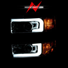 Load image into Gallery viewer, ANZO 111360 2015-2016 Chevrolet Silverado Projector Headlights w/ Plank Style Design Chrome w/ Amber