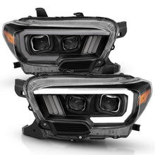 Load image into Gallery viewer, ANZO 111379 2016-2017 Toyota Tacoma Projector Headlights w/ Plank Style Design Black/Amber w/ DRL
