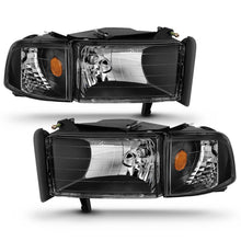 Load image into Gallery viewer, ANZO 111067 1994-2001 Dodge Ram Crystal Headlights Black