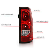Load image into Gallery viewer, ANZO 311302 2004-2007 Chevy Silverado Taillight Red/Clear Lens w/Black Trim (OE Replacement)