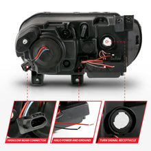 Load image into Gallery viewer, ANZO 121308 2008-2014 Dodge Challenger Projector Headlights w/ Halo Black (CCFL)