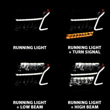Load image into Gallery viewer, ANZO 111478 15-20 Chevy Tahoe/Suburban LED Light Bar Style Headlights Black w/Sequential w/DRL w/Amber