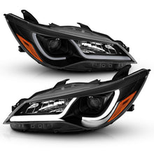 Load image into Gallery viewer, ANZO 121518 Projector Headlights With Plank Style Design Black w/Amber 15-16 Toyota Camry (4DR)