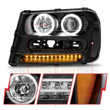 Load image into Gallery viewer, ANZO 111127 2002-2009 Chevrolet Trailblazer Projector Headlights w/ Halo Black