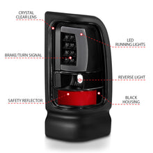 Load image into Gallery viewer, ANZO 311339 1994-2001 Dodge Ram 1500 LED Taillights Plank Style Black w/Clear Lens