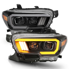 Load image into Gallery viewer, ANZO 111396 2016-2017 Toyota Tacoma Projector Headlights w/ Plank Style Switchback Black w/ Amber