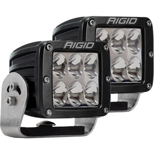 RIGID D-Series PRO LED Light Driving Optic Heavy Duty Black Housing Pair
