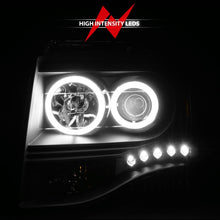 Load image into Gallery viewer, ANZO 111113 2007-2014 Ford Expedition Projector Headlights w/ Halo Black