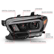 Load image into Gallery viewer, ANZO 111397 2016-2017 Toyota Tacoma Projector Headlights w/ Plank Style Switchback Black w/ Amber w/ DRL
