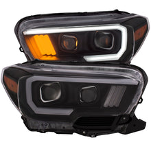 Load image into Gallery viewer, ANZO 111403 07-14 Chevy Tahoe Projector Headlights w/ Plank Style Design Chrome w/ Amber