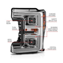 Load image into Gallery viewer, ANZO 111389 LED Headlights 17-18 Ford F-250 Super Duty Plank-Style L.E.D. Headlight Chrome (Pair)
